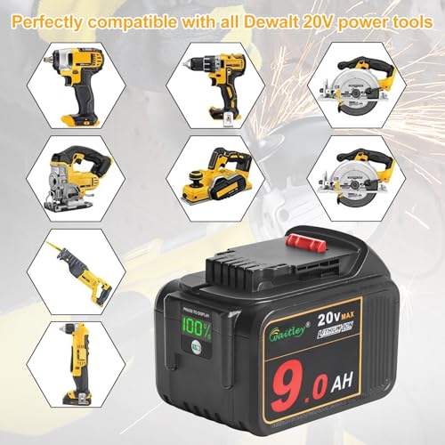 Waitley 2 Pack 20V 9.0Ah Dcb209 Replacement Battery Compatible With Dcb200 20V Dcd Dcf Dcg Series Cordless Power Tools With Led Indicator thumb #6