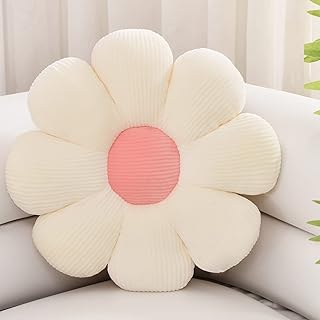 ZAKUN Flower- Shaped Throw Pillow, Daisy Pillow Flower Cushion, Aesthetic Daisy Flower Pillow Cute Flower Seating Cushion, Flower Room DÃ©cor Pillows for Sofa Couch Bed