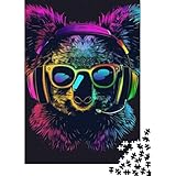 Rompecabezas de 1000 piezas de Koala Con auriculares y gafas de Sol Para adultos...