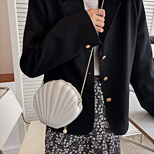 Image of Women Seashell Evening Bag Purse Mermaid Chain Strap Clutch Handbag Shoulder Bag | Seashell