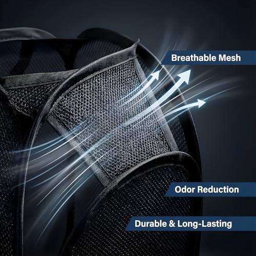 Image of inchCOSMIIC GREENS inch Mesh Laundry Foldable Basket 2 Pc (38 x70 cm)- Breathable, Sturdy, Foldable, and Space-Saving Design for Clothes and Storage. (2, 2 Pcs LARGE SIZE - Black /Sky /Pink /Royal /Red)