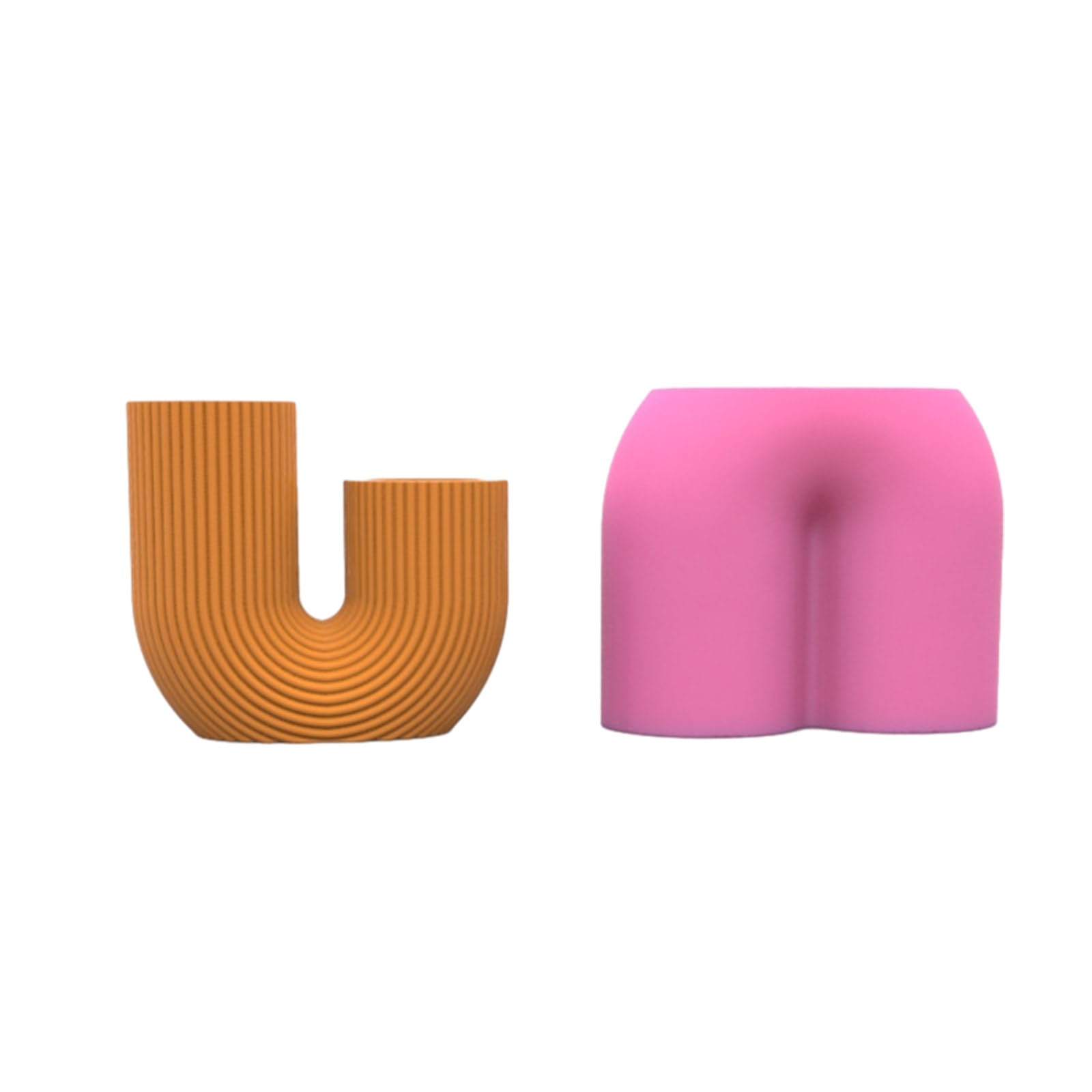 Molde de silicona con forma de U, diseño de flores, resina de yeso, moldes para velas perfumadas, decoración de bodas, jarrón en forma de U, molde de silicona