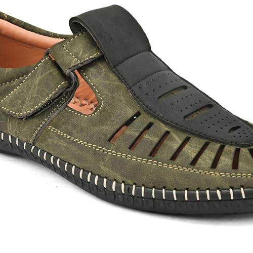 Image of Centrino Men's Fisherman Sandals | Sporty & Casual Summer Footwear | Adjustable Fit with soft cushion Padding | Closed-Toe Comfort & Durability (9284)