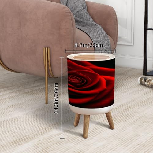 Caneca de basura pequeña con tapa y diseño floral miniatura 4