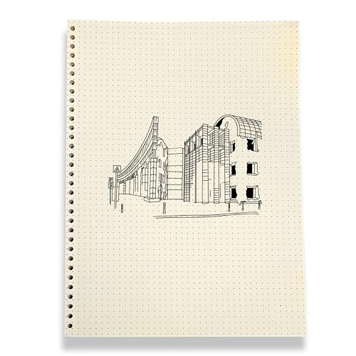 Image of PaperO A4 Punched Loose Leaf Dot Grid Paper | 80 GSM | 100 Sheets | Size (21 x 29.7 cm) | Ideal for Artists & Designers | Suitable for Spiral Binding (Green, A4)