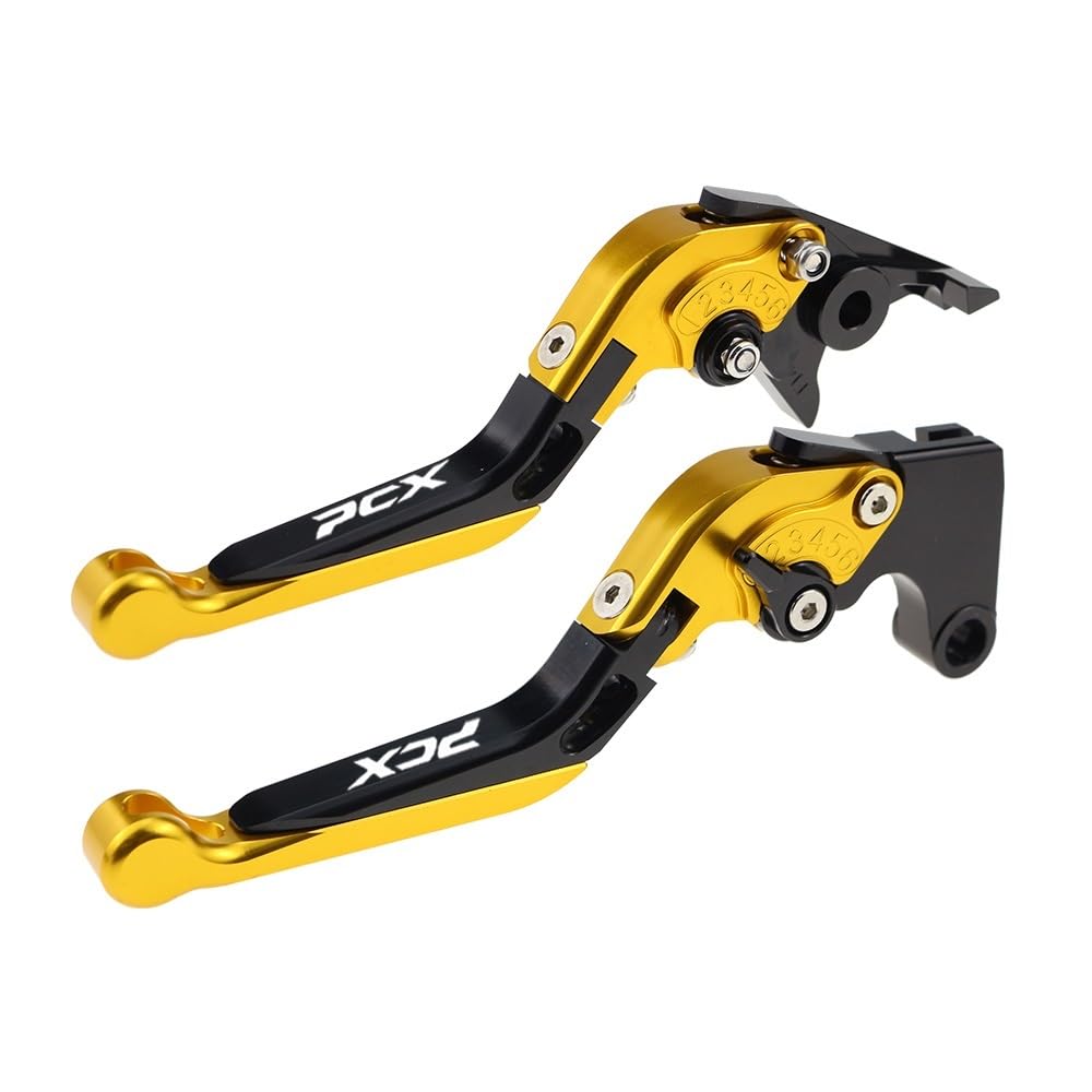 Zdgxfhsrh Q Motorcycle Brake Clutch Levers Fit Pcx 125 150 Front Disc Rear Drum Brake Levers For Pcx125 Pcx150 Folding Extendable Handles(Q)