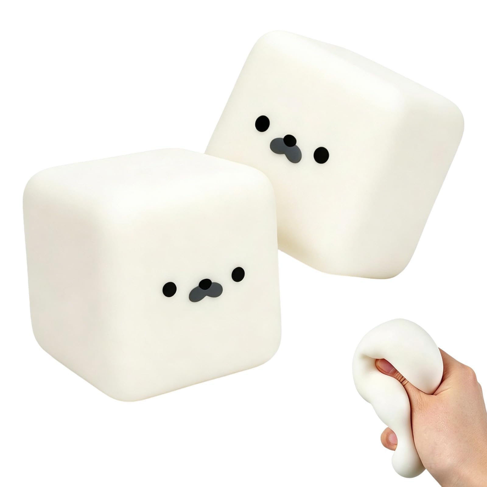 2Pcs Seal Tofu Squishy, Tofu Seal Squishy Toys Cube Slow Rising Squishies