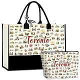 CHQIUCR Toronto Tote & makeup Bag for Women Toronto Souvenirs Gifts - Weekender Beach & Shopping Bag, Eco-Friendly Travel Gift, Vacation Souvenir, Christmas Presents mom day