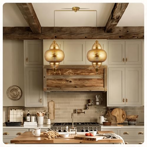 Image of Modern 2-Light Pendant Light Fixture Kitchen Island Hanging Light