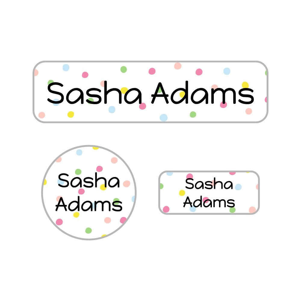 Name Bubbles - Kids Custom Name Labels for Daycare, School, Camp (102 Labels) - Personalized Waterproof Name Stickers for Clothes Tags, Lunch Boxes,
