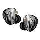 LINSOUL Joyodio Shine HiFi 1DD+2BA Hybrid Driver In Ear Monitor IEM, with 4-Level Tuning Switch, Detachable 8 Strands Silver-Plated Cable, Zinc Alloy Faceplate, 3D Printed Shell (Black, with Mic)