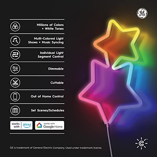 Image of Cync GE Dynamic Effects Smart LED Shapeable Light, Color Changing Light Strip, 2.4GHz Wi-Fi Enabled, Compatible with Alexa and Google Home, 10ft + Power Supply