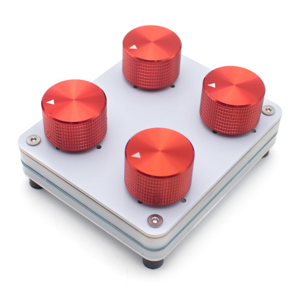 Controlador MIDI de 4 Botones con Mapeo CC Personalizable Interfaz USB-C para Software de Producción Musical Codificador Rotatorio de Precisión