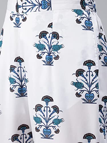 Image of Vaamsi Polyester Printed Kurta Palazzo Dupatta Set (PKSKD1012 XL White)