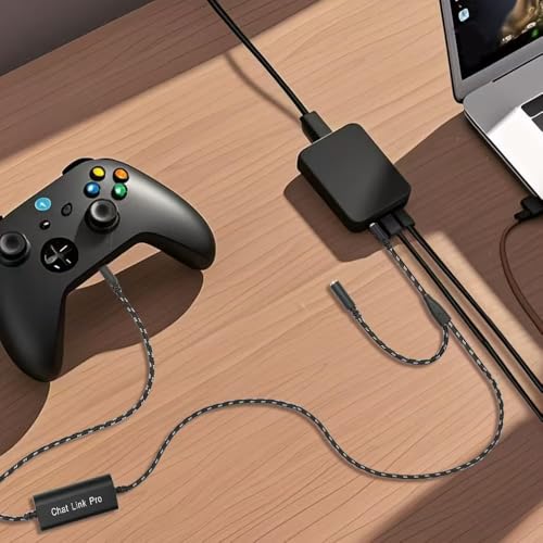 Image of HD60 S+ Chat Link Pro Cable Replacement for Elgato Capture Cards - Compatible with Elgato HD60 X, HD60PRO, Chat Adapter for Nintendo Switch, Xbox One and PS5 - Includes in-Line Audio Isolator