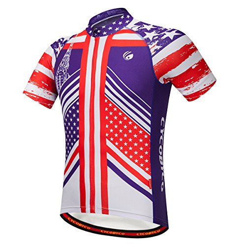 Cycobyco - Maglia da ciclismo a maniche corte, riflettente, leggera, traspirante e ad asciugatura rapida, CY631T., Asia XXL=EU XL