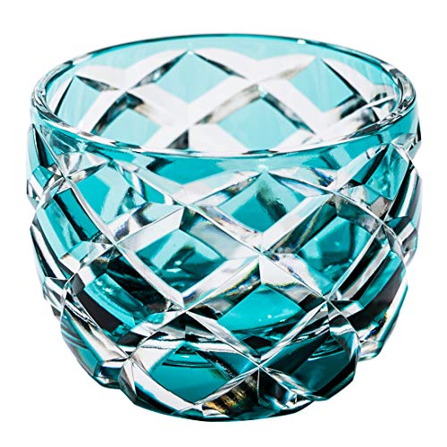 【 太武朗工房 公式 直販 】 クリスタル江戸切子 矢来紋 ぐい呑(グリーン)TB5100-13 桐箱入り 日本製