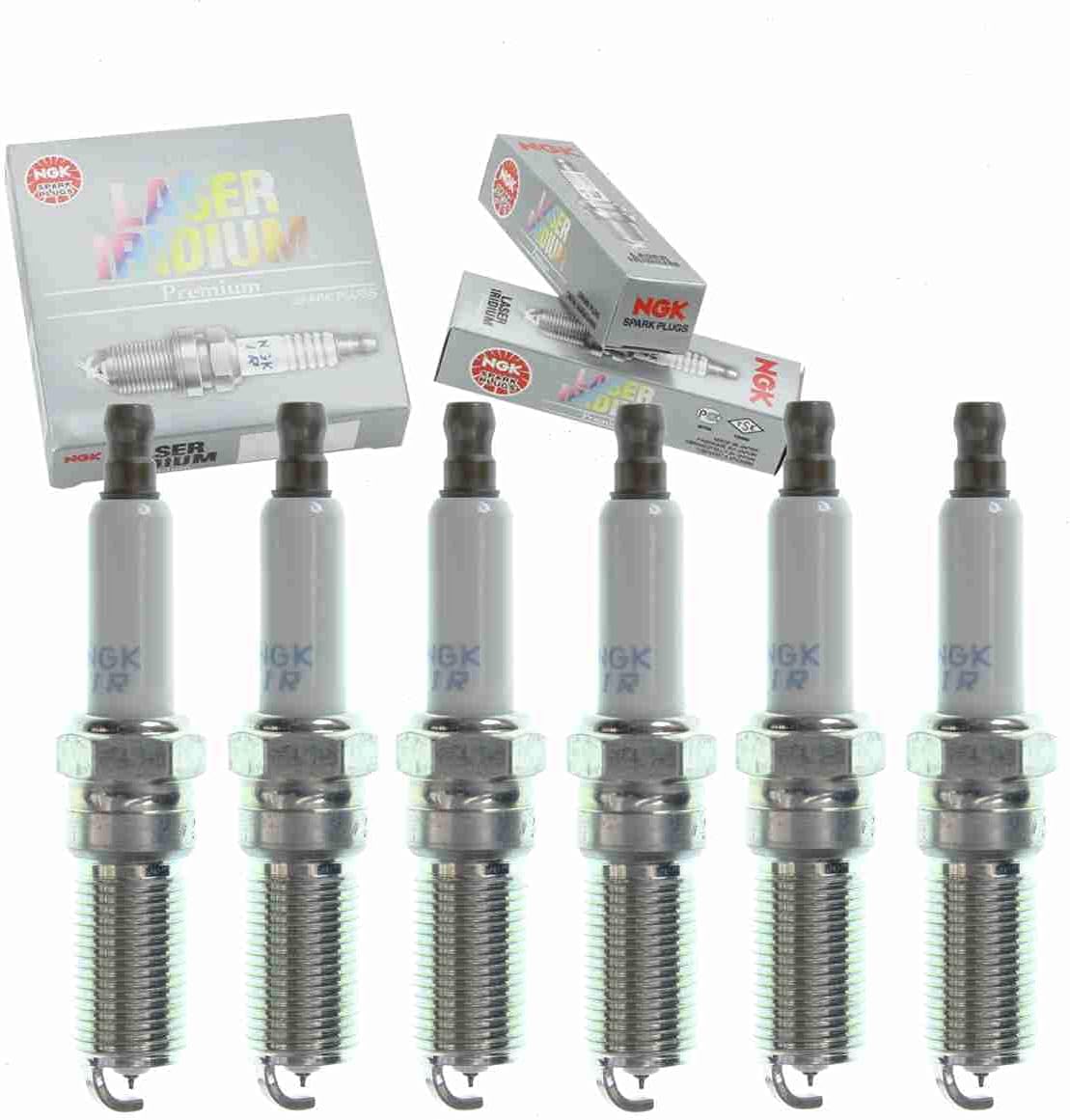 6 pc NGK Laser Iridium Spark Plugs compatible with Cadillac SRX 2.8L 3.0L 3.6L V6 2005-2016