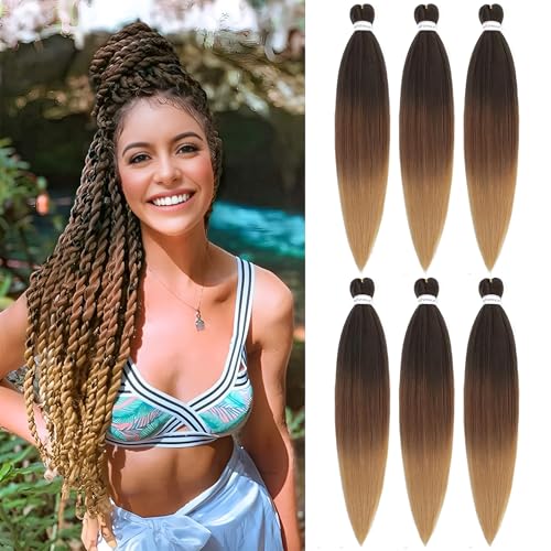 BLTYXT Pre-stretched Braiding Hair 26'' Easy Braid 6 Packs Professional Itch Free Synthetic Fiber EZ Braids Yaki Texture Knotless Braiding Hair Extensions(T1B-30-27, 26 Inch(Pack of 6)) BLTYXT Pre-stretched Braiding Hair 26'' Easy Braid 6 Packs Professional Itch Free Synthetic Fiber EZ Braids Yaki Texture Knotless Braiding Hair Extensions(T1B-30-27, 26 Inch(Pack of 6))