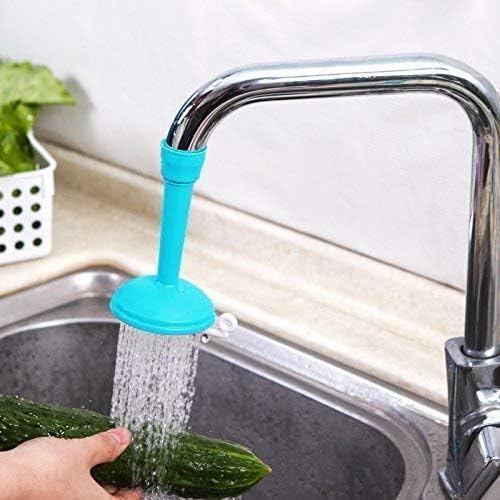 Aezta 360° Rotatable Faucet Sprayer with Lock | Long Silicone Flexible Adjustable Tap Extension for Kitchen Sink & Wash Basin | 2-Mode Water Flow Outlet | Universal Fit Plastic Water Filter Nozzle 3