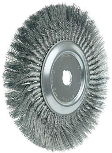 Image of Weiler 08219 12 inch Standard Twist Knot Wire Wheel, .016 inch Steel Fill, 1-1 /4 inch Arbor Hole, Made in The USA