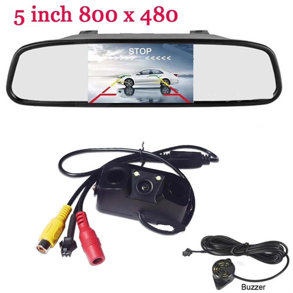 Kit sensori parcheggio Di monitoraggio del parcheggio video wireless per auto, specchietto retrovisore, telecamera e sensore di allarme radar