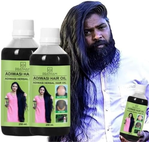 Aadivashi Hair Growth Oil Ayurvedic Herbal Kesh tel with Natural Rosemary essential & Biotin for Control Hairfall anti-dandruff Hair Oil Original (Pack of 2, 500 ml)