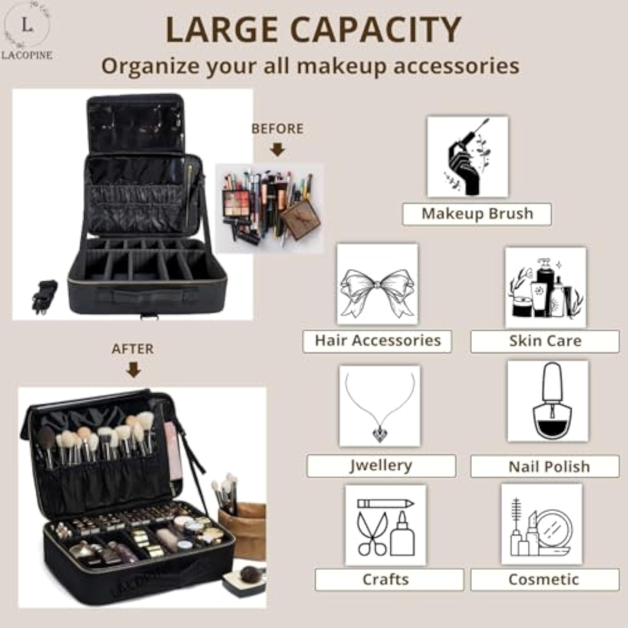 Makeup Cosmetic Organizer & Vanity Bag