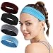 Calbeing Wicking Headband for Women Men - Silicone Sweatbands with Nonslip Grip - Lightweight Headband Set - Workout Sports Fitness Exercise Tennis Running Yoga Athletic Travel