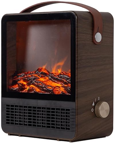 Hearth Brands Calentador de espacio portátil con chimenea eléctrica con efecto de llama 3D, 1500 W, esfera de termostato ajustable, sensor de