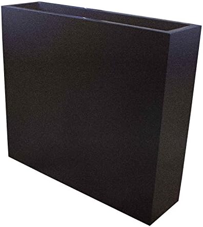 36” Long Amesbury Narrow Rectangular Modern Outdoor Planter Box | 10” Deep, 32” Tall | Decorative Fiberglass Flower Pot For The Garden, Patio, Home or Office - Gunmetal Metallic Finish
