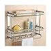 Produktbild AINIYF Badezimmer Regal Kein Bohren Badezimmer Regale, Aluminium 2 Tier Dusche Regal Caddy Adhesive Storage Basket for Shampoo (Platz Shelf)