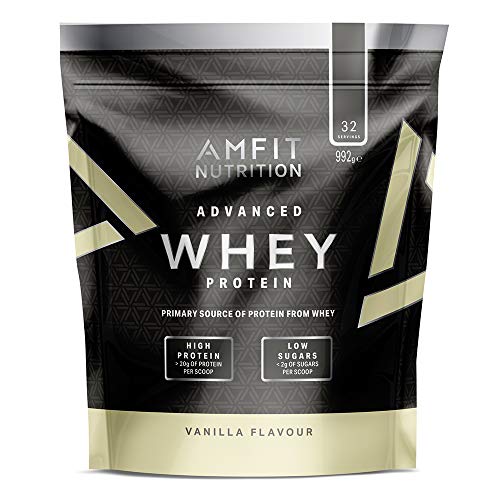 Marque Amazon - Amfit Nutrition Advanced Whey protéine de lactosérum saveur vanille, 32 portions,  992 g