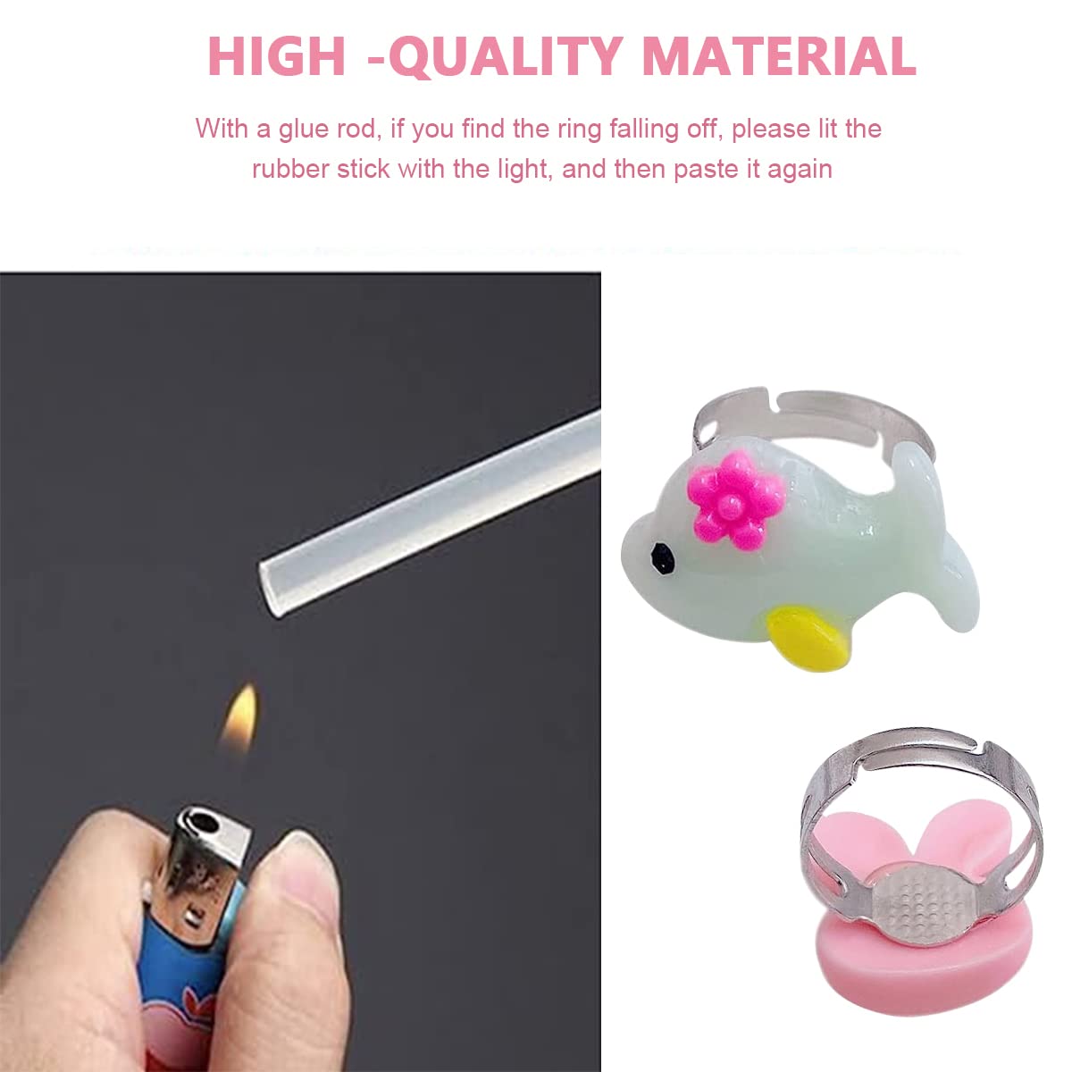 SANNIDHI 24 Pcs Resin Cartoon Adjustable Finger Rings With Box 2