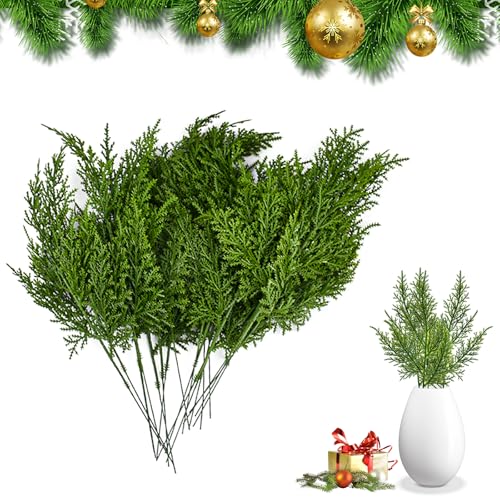 NAROSEBE 35 Stück Weihnachten Kiefernzweigen Künstliche Tannenzweige...