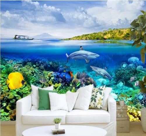 Papier Peint Requin 3D Pour Rénover Facilement Un Grand Mur