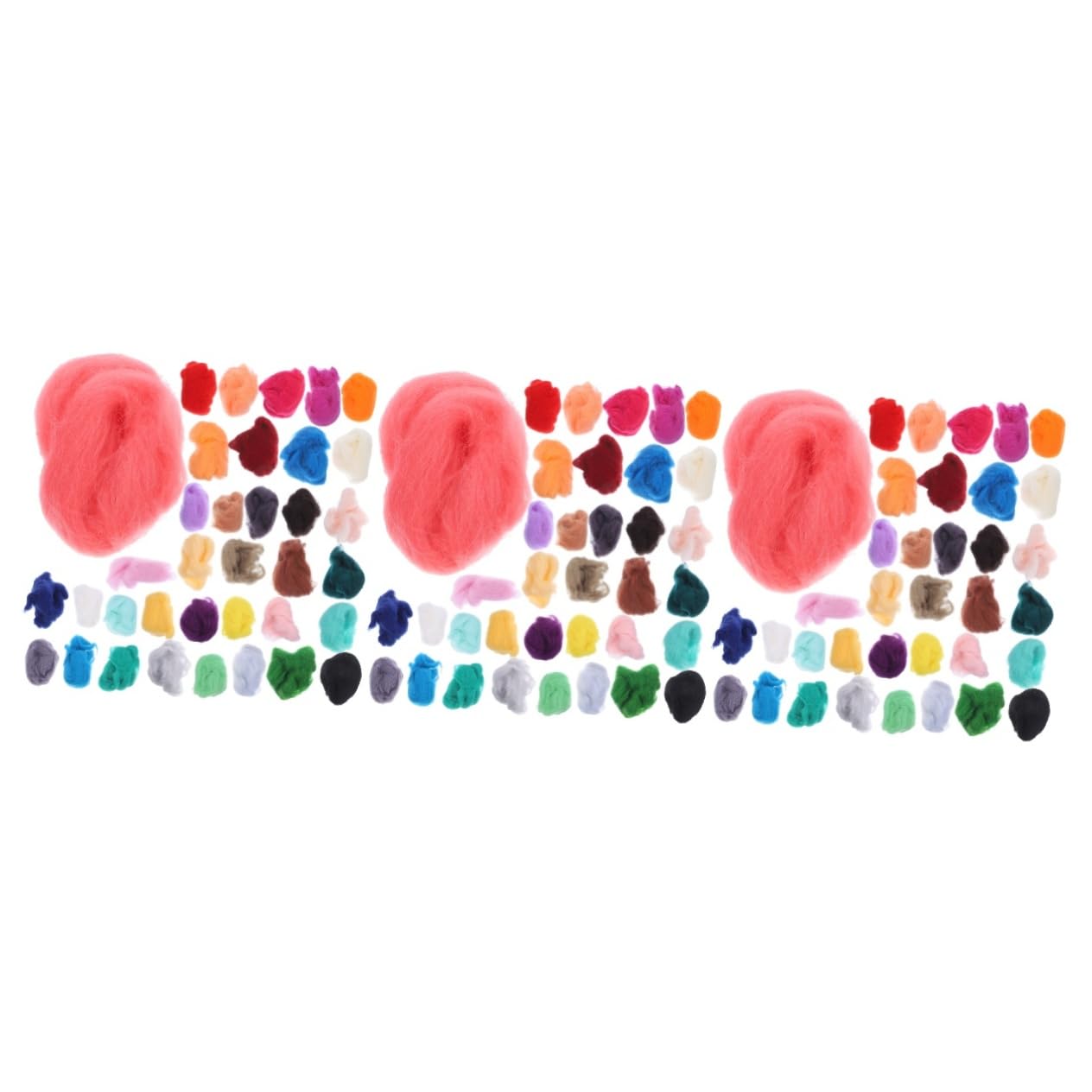 STOBOK 108stücke Teiliges Set Für Nadelfilz Bunte Filzwolle Für -projekte Geeignet Für Trocken Und Nassfilzen Handwerksmaterialien Für Kreative Bastelideen