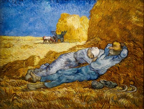 Impresiones de lienzo de Van Gogh: cuadro decorativo de la siesta 60x90cm para pared