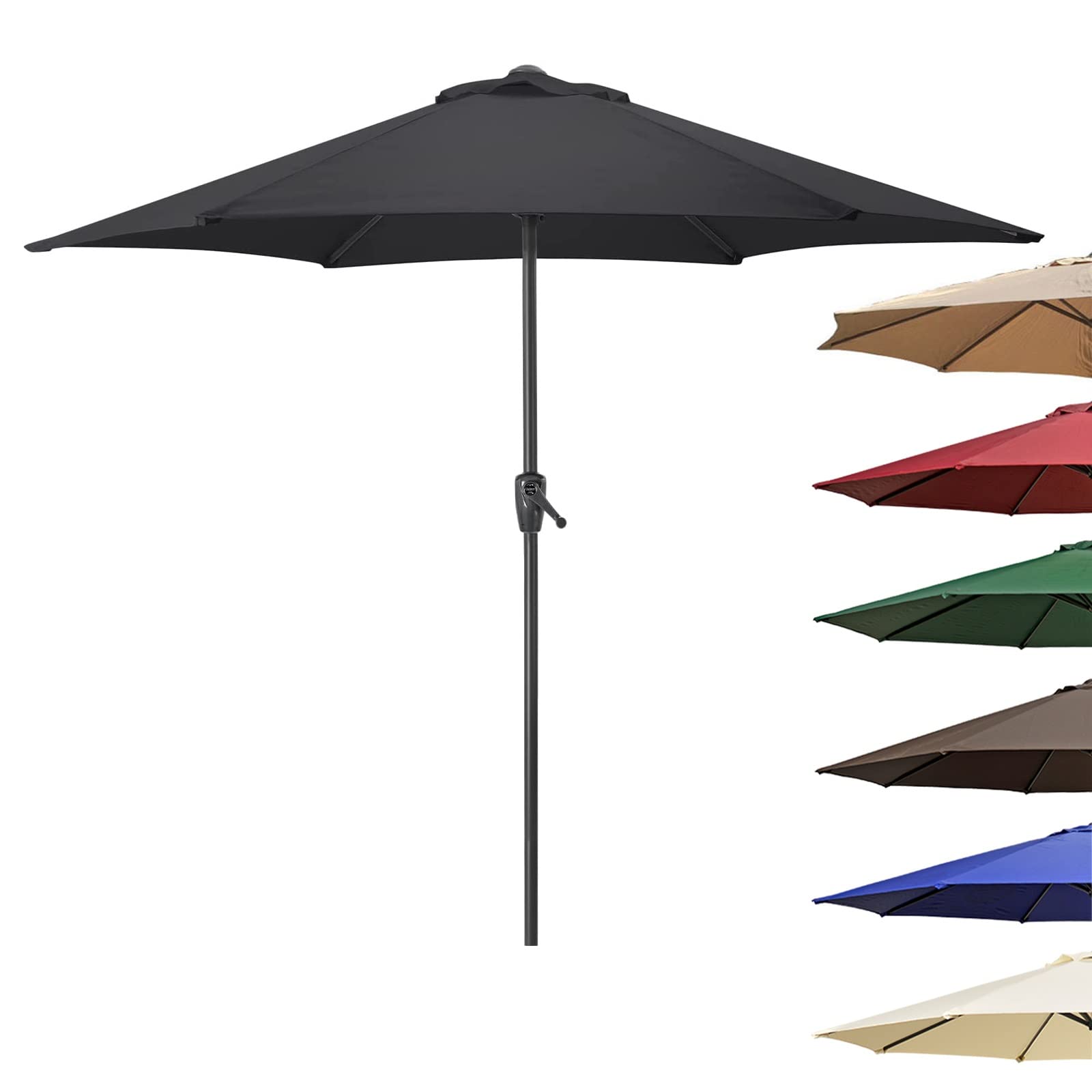 Parasol de terrasse marron 2.7M idéal repas en extérieur - 8