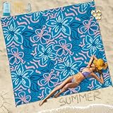 Famstar Beach Blanket Sandproof Waterproof 78''×81''1-5 Adults Oversized,Compact Lightweight Durable Beach Mat for Travel Camping Hiking Picnic Blanket
