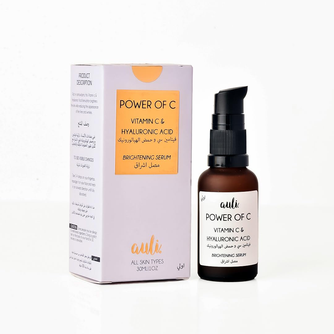 Auli Vitamin C & Hyaluronic Acid Brightening Serum, Microneedling Serum For Face, Reduces Dark Spots, Fine Lines, Pigmentation & Wrinkle, Boosts Collagen & Even Skin Tone, For All Skin Types - 30ml