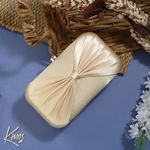 Image of KNOOS Women's Bow Frame Clutch Bags | Detachable Chain Sling Strap | Ladies Purse Wallet