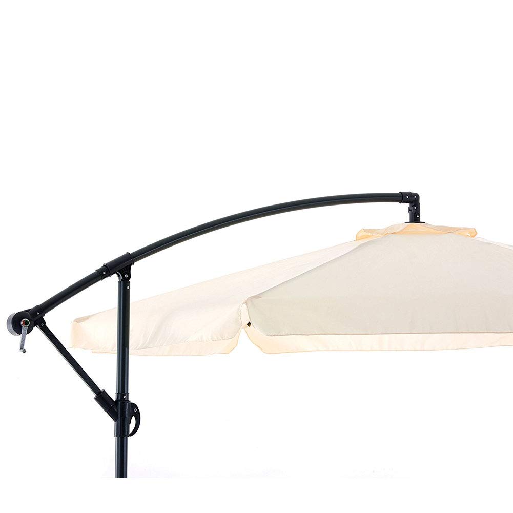 BAKAJI Ombrellone da Giardino Decentrato 3x3 Mt Palo Alluminio Telo con Pendente Chiusura a Manovella Base a Croce Sistema Air Vent Arredamento Esterno Gazebo Piscina Giardino Terrazzo Esterni