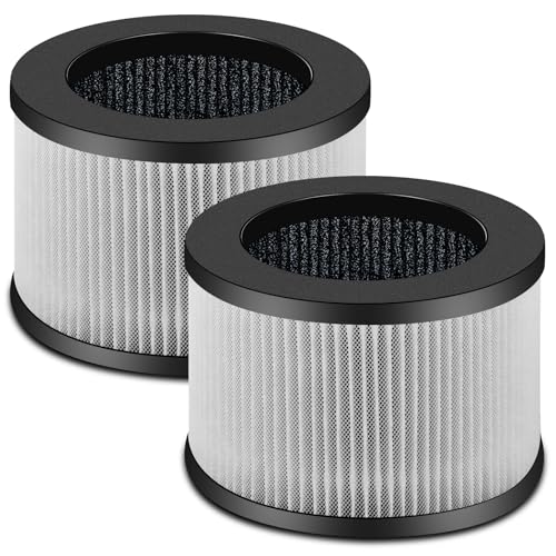 Image of 2 Pack MK01 MK06 Air Filter Replacement Compatible with Aroeve MK01 MK06, ToLife TZ-K1 and Kloudi DH-JH01 Filter, Smoke Remover Version, Grey