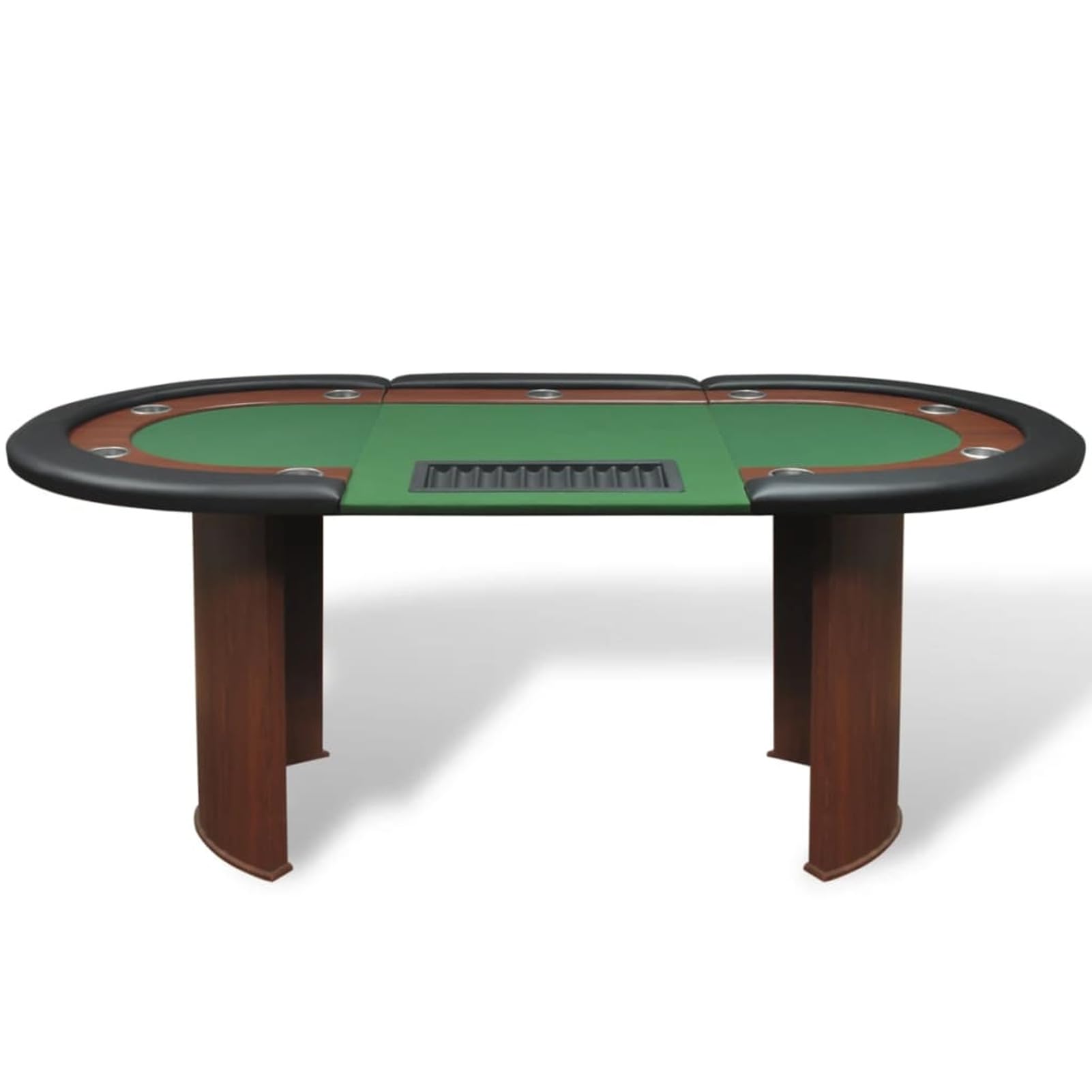 LAPOOH Tavolo Poker 10 Giocatori Postazione Dealer Vassoio Chip Verde