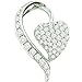 Dazzlingrock Collection 0.75 Carat (ctw) 14K White Diamond Women Fashion Heart Pendant, White Gold
