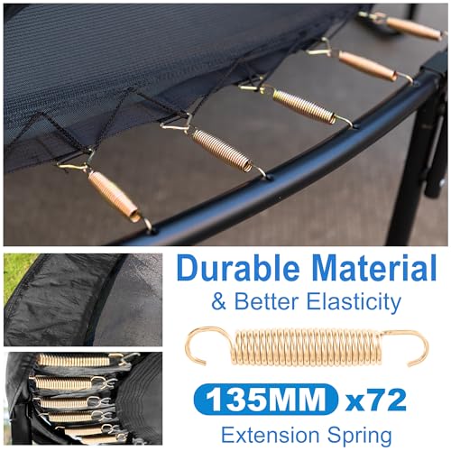 Image of Trampoline 12FT 14FT Enclosure Net Outdoor Jump for Kids and Adults Round ASTM Approved 400 /450LBS Weight Capacity