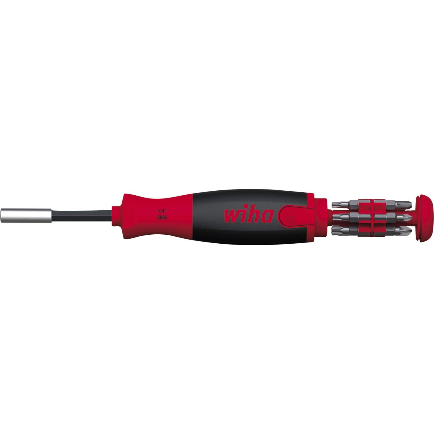 Wiha LiftUp 25 Schraubendreher Set 12-tlg. mit verstaubaren Bit Set (38600) I Schraubenzieher Satz mit Bit Magazin aus Standardbits, Bithalter Schlitz Kreuzschlitz TORX