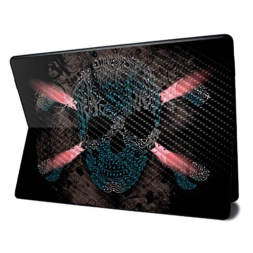 Image of MightySkins Carbon Fiber Skin for Microsoft Surface Pro X - Cyber Pirate | Textured Carbon Fiber Finish | Easy to Apply, Remove, and Change Styles | Made in The USA (CF-MISURPRX-Cyber Pirate)