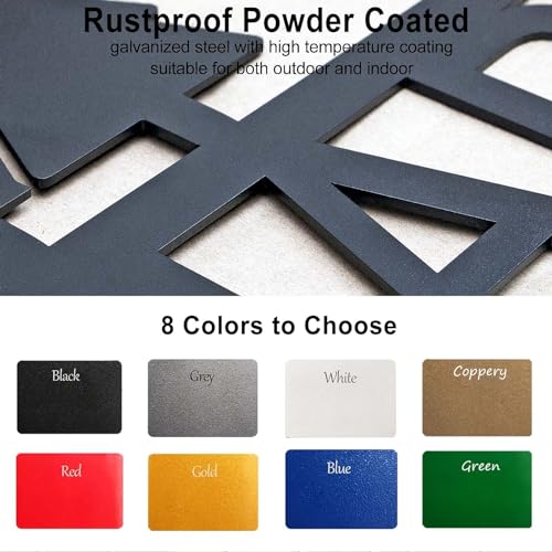 Image of Metal Address Signs for Houses - Custom House Numbers for Outside Rustproof | Personalized Address Numbers Sign Plaque for House, 3D Shadow Effect Easily Readable Wall Art Sign, Multiple Colors and Sizes